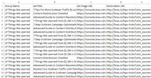 CSV Export