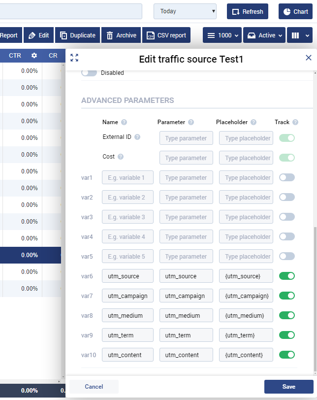 Google Analytics tracking in Voluum
