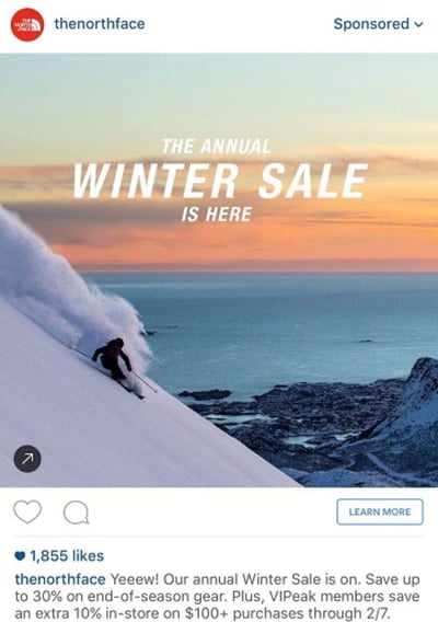 best instagram ads of 2021 northface