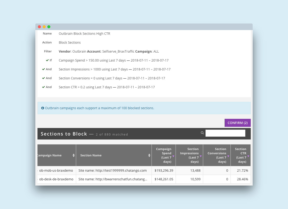 outbrain block sections high ctr preview