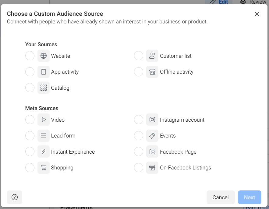 facebook custom audience